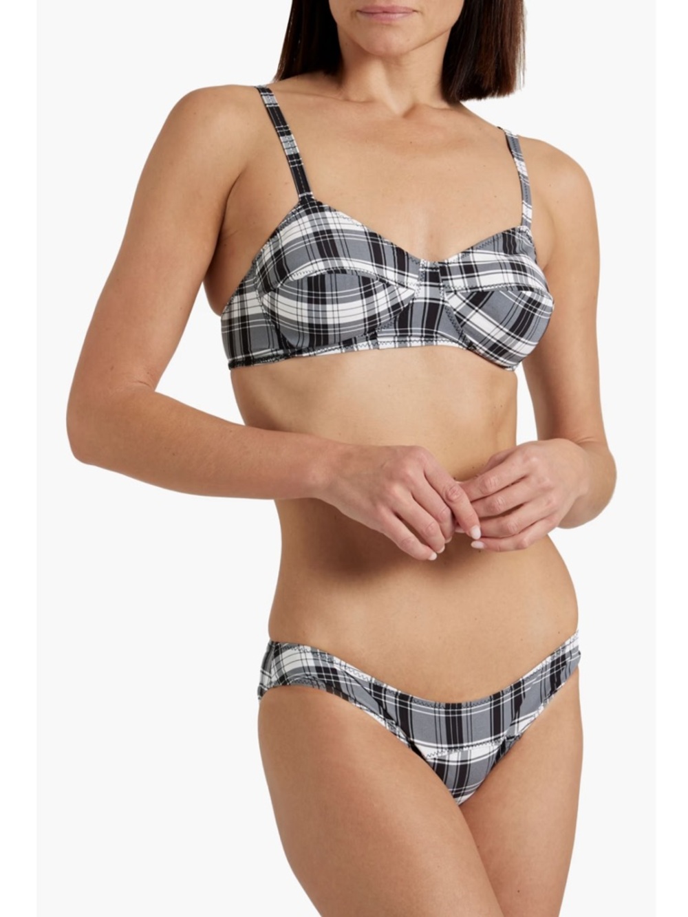 NWT LISA MARIE FERNANDEZ
Goldwyn checked plaid bikini  4 6